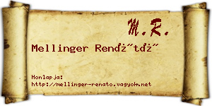 Mellinger Renátó névjegykártya